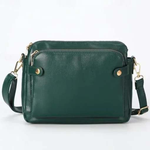 Women's Vintage Three-Layer Leather Crossbody Shoulder & Clutch Bag – Multi-Compartment Design for Casual, Work, and Travel Use