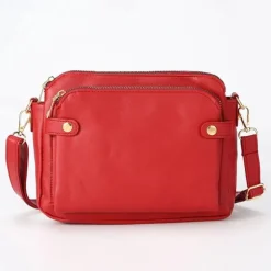 Women's Vintage Three-Layer Leather Crossbody Shoulder & Clutch Bag – Multi-Compartment Design for Casual, Work, and Travel Use