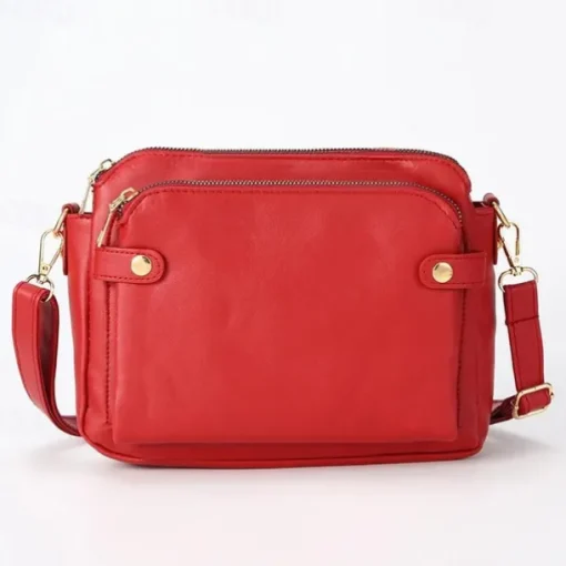 Women's Vintage Three-Layer Leather Crossbody Shoulder & Clutch Bag – Multi-Compartment Design for Casual, Work, and Travel Use