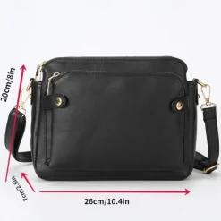 Women's Vintage Three-Layer Leather Crossbody Shoulder & Clutch Bag – Multi-Compartment Design for Casual, Work, and Travel Use