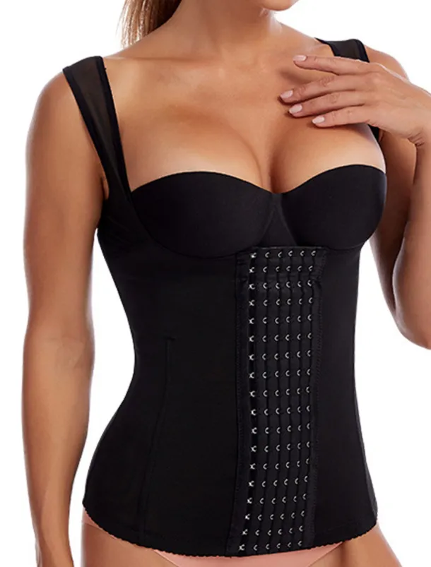 Women's Waist Trainer Corsets Shapewears Tummy Control Push Up Front Close Office Yoga Running Gym Sport Breathable Comfortable Pure Color Hook & Eye Home Outfits