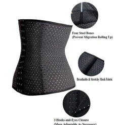 Women's Waist Trainer Shapewears Tummy Control Push Up Front Close Office Yoga Running Gym Plus Size Sport Breathable Solid Color Hook & Eye Home Outfits