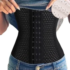 Women's Waist Trainer Shapewears Tummy Control Push Up Front Close Office Yoga Running Gym Plus Size Sport Breathable Solid Color Hook & Eye Home Outfits