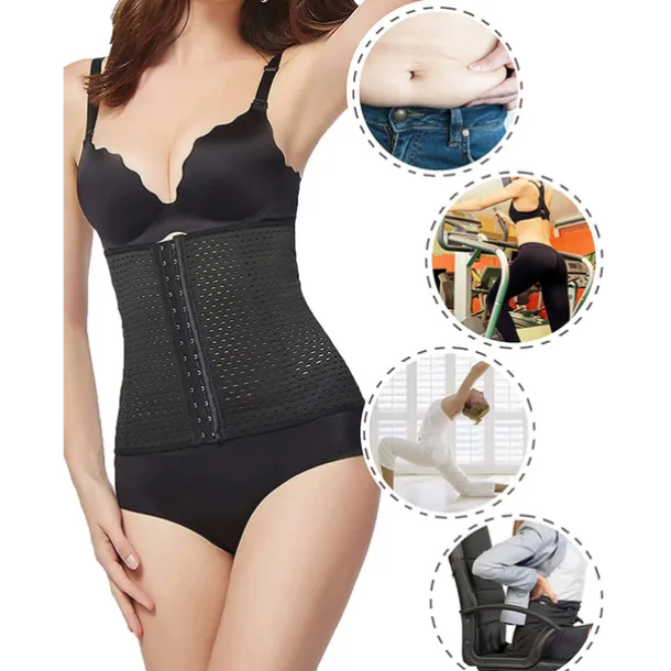 Women's Waist Trainer Shapewears Tummy Control Push Up Front Close Office Yoga Running Gym Plus Size Sport Breathable Solid Color Hook & Eye Home Outfits