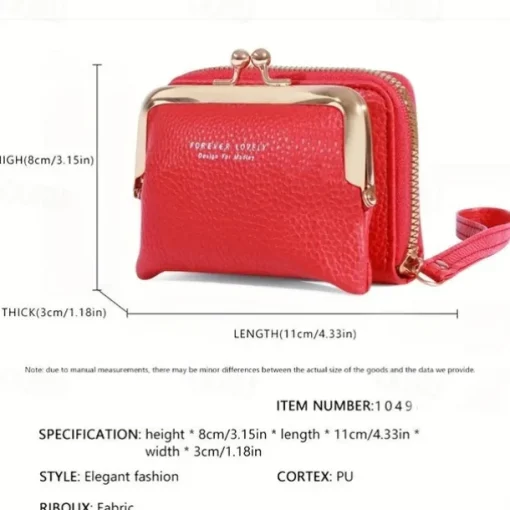 Women's Wallet Coin Purse Credit Card Holder Wallet PU Leather Shopping Daily Zipper Waterproof Lightweight Durable Solid Color Black Yellow Pink