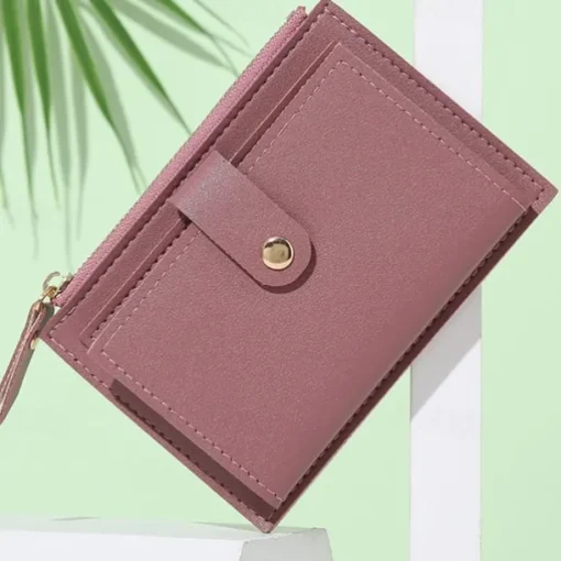 Women's Wallet Credit Card Holder Wallet PU Leather Daily Holiday Zipper Large Capacity Waterproof Lightweight Solid Color Black Pink Light Red