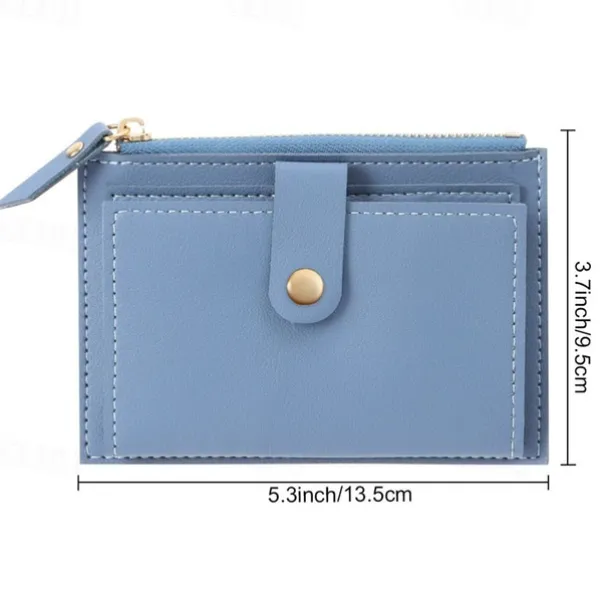 Women's Wallet Credit Card Holder Wallet PU Leather Daily Holiday Zipper Large Capacity Waterproof Lightweight Solid Color Black Pink Light Red