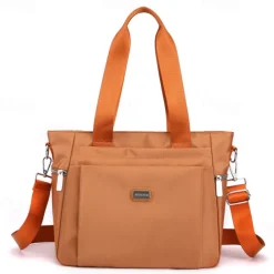 Women's Waterproof Nylon Shoulder Bag – Large Capacity Tote with Detachable Strap for Travel, Work, and Daily Use