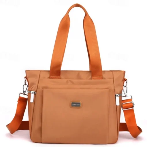 Women's Waterproof Nylon Shoulder Bag – Large Capacity Tote with Detachable Strap for Travel, Work, and Daily Use