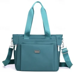 Women's Waterproof Nylon Shoulder Bag – Large Capacity Tote with Detachable Strap for Travel, Work, and Daily Use