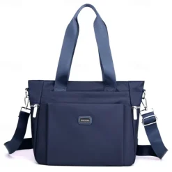 Women's Waterproof Nylon Shoulder Bag – Large Capacity Tote with Detachable Strap for Travel, Work, and Daily Use