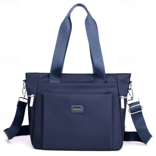 Women's Waterproof Nylon Shoulder Bag – Large Capacity Tote with Detachable Strap for Travel, Work, and Daily Use