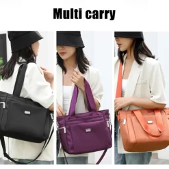 Women's Waterproof Nylon Shoulder Bag – Large Capacity Tote with Detachable Strap for Travel, Work, and Daily Use