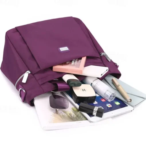 Women's Waterproof Nylon Shoulder Bag – Large Capacity Tote with Detachable Strap for Travel, Work, and Daily Use