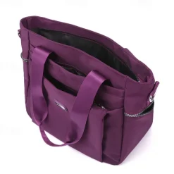 Women's Waterproof Nylon Shoulder Bag – Large Capacity Tote with Detachable Strap for Travel, Work, and Daily Use