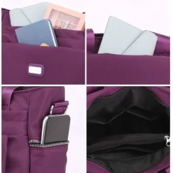 Women's Waterproof Nylon Shoulder Bag – Large Capacity Tote with Detachable Strap for Travel, Work, and Daily Use