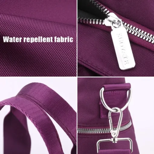 Women's Waterproof Nylon Shoulder Bag – Large Capacity Tote with Detachable Strap for Travel, Work, and Daily Use