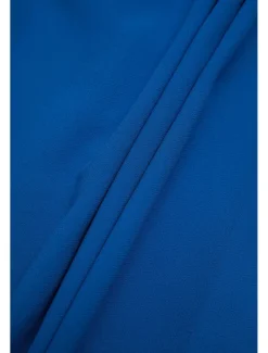 Women's Wedding Guest Cocktail Party Dress Midi Chiffon Dress Wine Blue Green Short Sleeve Solid Color Ruffle Crew Neck Evening Summer Spring Fall