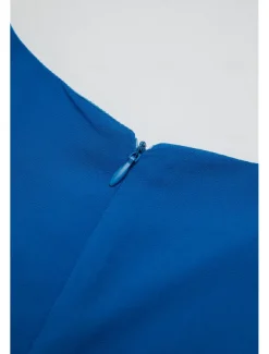 Women's Wedding Guest Cocktail Party Dress Midi Chiffon Dress Wine Blue Green Short Sleeve Solid Color Ruffle Crew Neck Evening Summer Spring Fall