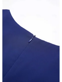 Women's Wedding Guest Cocktail Dress Chiffon Daily Fashion Patchwork Sequin Casual Elegant Two Piece Dress Set Fall Winter Midi Dress Crew Neck 3/4 Length Sleeve Plain Navy Blue