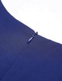 Women's Wedding Guest Cocktail Dress Chiffon Daily Fashion Patchwork Sequin Casual Elegant Two Piece Dress Set Fall Winter Midi Dress Crew Neck 3/4 Length Sleeve Plain Navy Blue