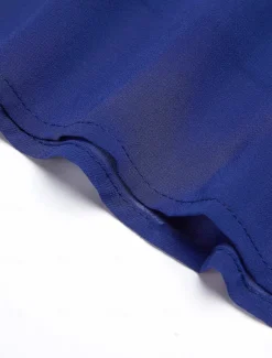 Women's Wedding Guest Cocktail Dress Chiffon Daily Fashion Patchwork Sequin Casual Elegant Two Piece Dress Set Fall Winter Midi Dress Crew Neck 3/4 Length Sleeve Plain Navy Blue