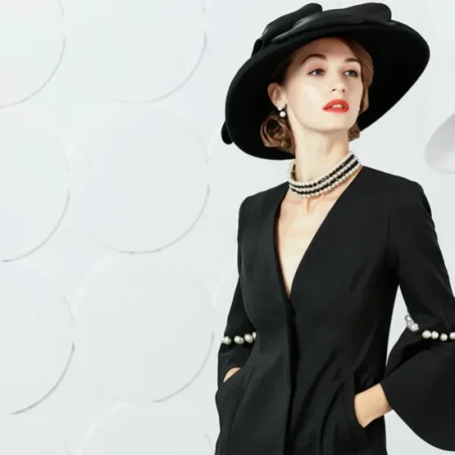 Women's Wedding Party Hats Elegant Classical Feminine Style Wool Silk Hats Headpiece for Tea Party Ladies Day Headpiece Headwear