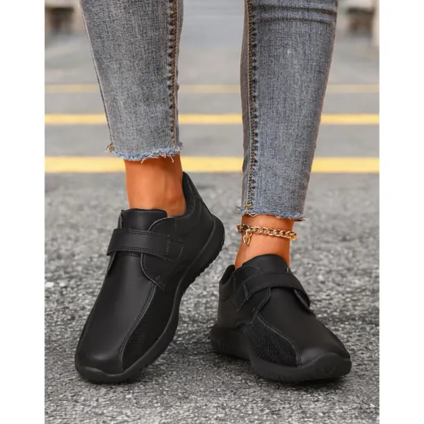 Women's White Breathable Mesh Sneakers with Velcro Strap – Lightweight Athletic Shoes for Walking and Fitness