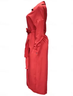 Women's White Dress Shirt Dress Bodycon Maxi long Dress Cocktail Party Sexy Formal Shirt Collar Button Long Sleeve Summer Spring Slim Plain