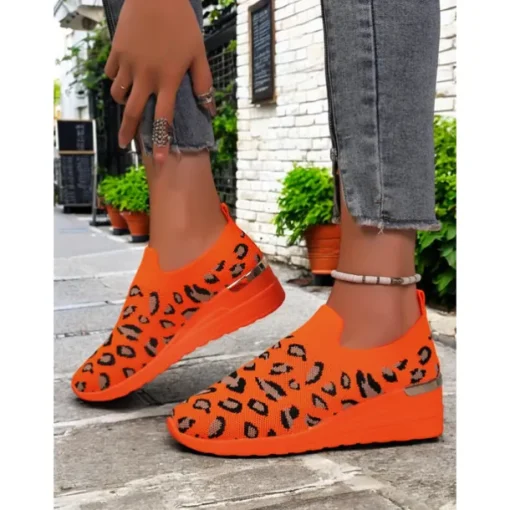 Women's White Knit Slip-On Sneakers – Modern & Comfortable Style for Active Women in Outdoor Walks, Gym Sessions & Casual City Explorations