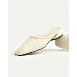 Women's White Lace Ballet Flats – Elegant Sheer Mesh Wedding Shoes for Brides and Summer Garden Parties