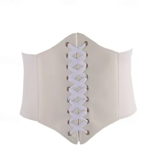 Women's Wide Belt Corset Belt PU Leather Buckle Free Geometric Formal Party Daily White Black Red Coffee
