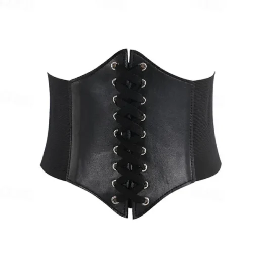 Women's Wide Belt Corset Belt PU Leather Buckle Free Geometric Formal Party Daily White Black Red Coffee