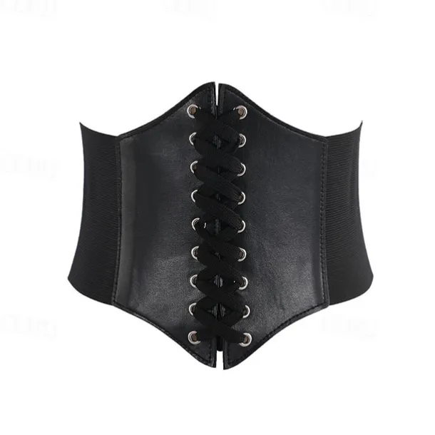 Women's Wide Belt Corset Belt PU Leather Buckle Free Geometric Formal Party Daily White Black Red Coffee