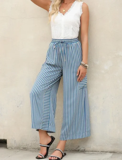 Women's Wide Leg Chinos Vacation Fashion Streetwear Full Length High Waist Plain Elastic Waistband Printing Comfy Soft Comfortable Micro-elastic Outdoor Vacation Street Orange red Blue Orange Green