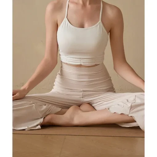 Women's Wide Leg Pants Yoga Pants Cropped Pants High Waist Yoga Fitness Pilates Pants Apricot Black Blue Spandex Winter Sports Activewear High Elasticity