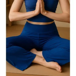 Women's Wide Leg Pants Yoga Pants Cropped Pants High Waist Yoga Fitness Pilates Pants Apricot Black Blue Spandex Winter Sports Activewear High Elasticity