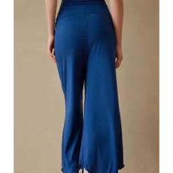 Women's Wide Leg Pants Yoga Pants Cropped Pants High Waist Yoga Fitness Pilates Pants Apricot Black Blue Spandex Winter Sports Activewear High Elasticity