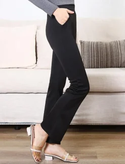 Women's Wide Leg Work Dress Pants Trousers Black Fashion Casual Daily Wide Leg Full Length Comfort Plain S M L XL 2XL