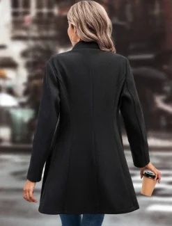 Women's Winter Coat Athleisure Holiday Daily Wear Fall Winter Regular Coat Regular Fit Stylish Casual Jacket Long Sleeve Solid Color Fur Collar Black Yellow Gray