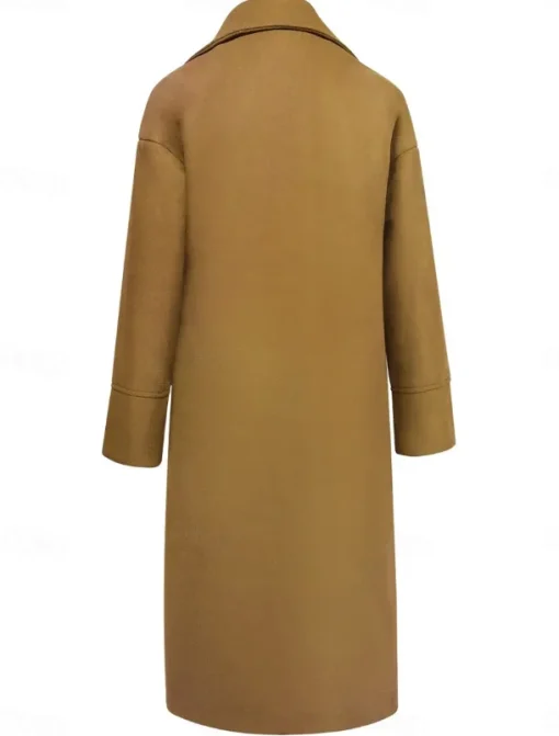 Women's Winter Coat Coat Cloak / Capes Windproof Warm Pocket Casual Street Style Plain Vacation Work Street Daily Wear Single Breasted Turndown Loose Fit Long Sleeve Outerwear Red Blue Green Fall