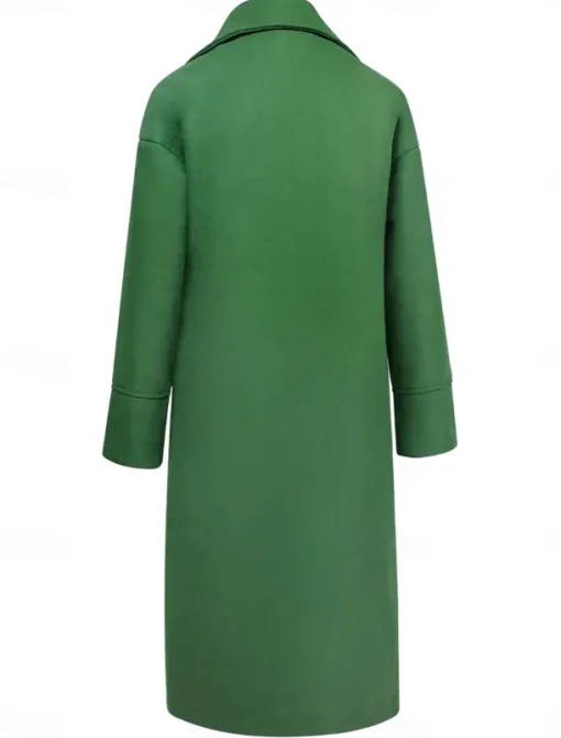 Women's Winter Coat Coat Cloak / Capes Windproof Warm Pocket Casual Street Style Plain Vacation Work Street Daily Wear Single Breasted Turndown Loose Fit Long Sleeve Outerwear Red Blue Green Fall