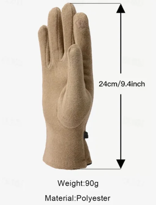 Women's Winter Gloves with Elegant Metal Accent - Warm and Stylish Wool-Blend Design for Cold Weather