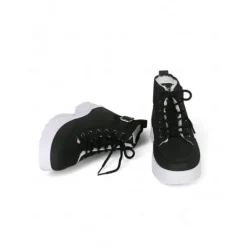 Women's Winter High-Top Sneakers with Fur Lining – Warm Lace-Up Ankle Boots with Chunky Sole and Buckle Detail for Casual Outdoor Wear