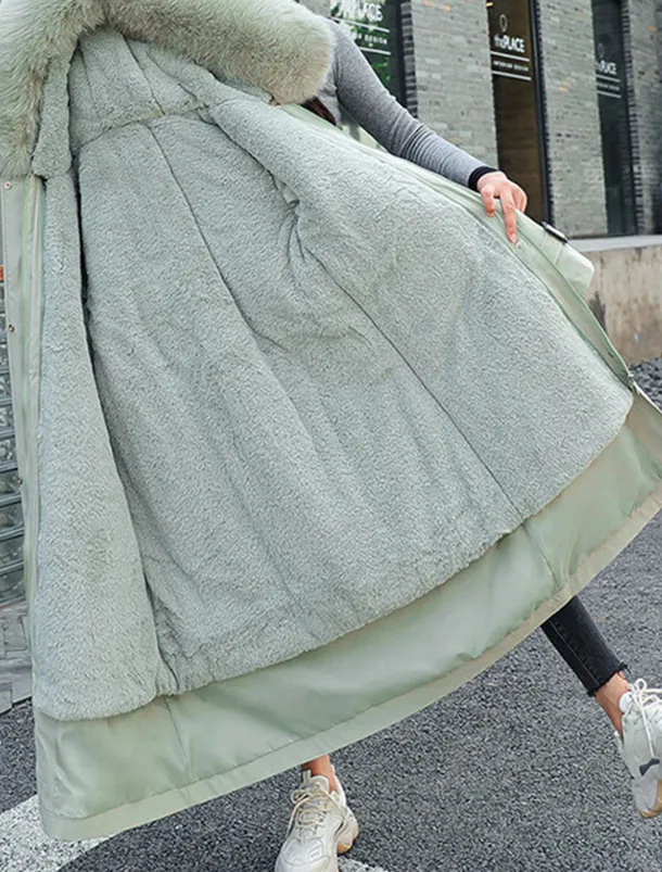 Women's Winter Jacket Winter Coat Coat Parka Outdoor Street Daily Winter Fall Long Coat Regular Fit Adjustable Windproof Warm Breathable Streetwear Embroidery Casual Jacket Long Sleeve Solid Color