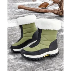 Women's Winter Snow Boots with Faux Fur Lining – Waterproof, Insulated, and Rugged Sole for Cold Weather Outdoor Activities
