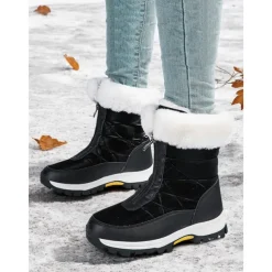 Women's Winter Snow Boots with Faux Fur Lining – Waterproof, Insulated, and Rugged Sole for Cold Weather Outdoor Activities