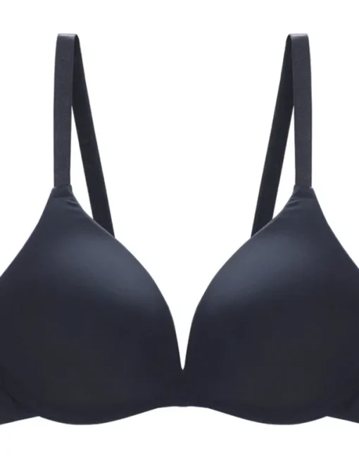 Women's Wireless Bras Double Strap Adjustable Full Coverage V Neck Breathable Pure Color Hook & Eye Date Casual Daily Nylon 1PC Green Black / Bras & Bralettes Home Outfits