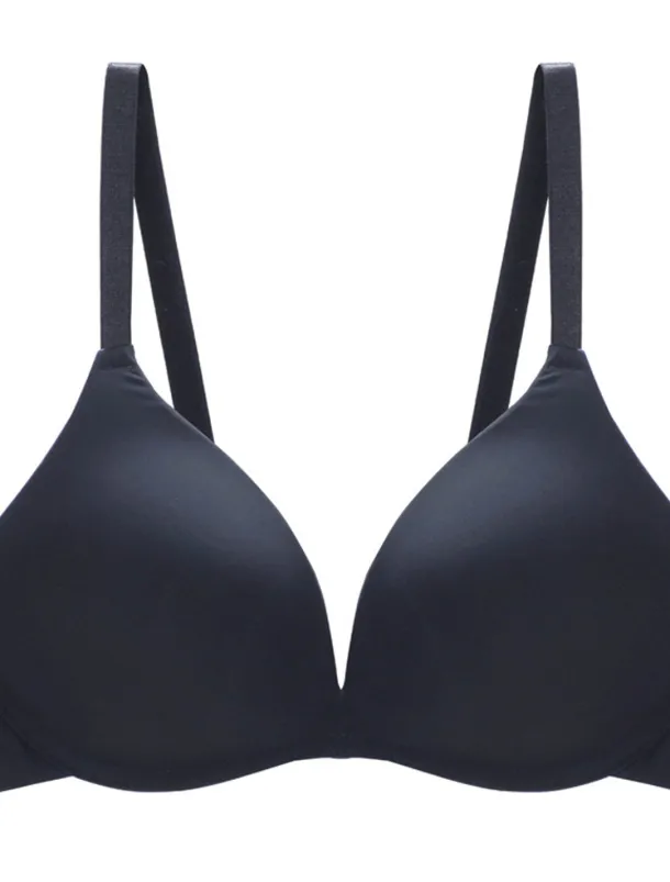 Women's Wireless Bras Double Strap Adjustable Full Coverage V Neck Breathable Pure Color Hook & Eye Date Casual Daily Nylon 1PC Green Black / Bras & Bralettes Home Outfits