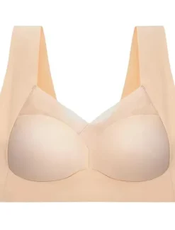 Women's Wireless Bras Fixed Straps Full Coverage V Neck Breathable Pure Color Pull-On Closure Casual Daily Nylon 1PC Black Pink / Bras & Bralettes / 1 PC Home Outfits